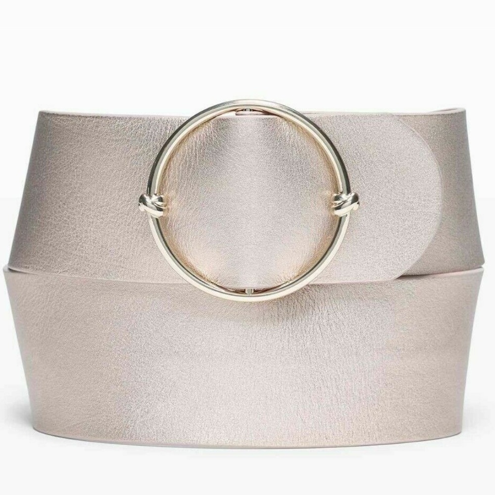 Elowen Leather Belt - New With Tags - NEVER WORN - Metallic Rose Gold